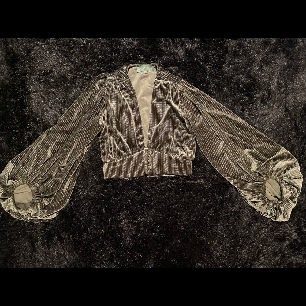 Olive green sparkly crop top. worn once
